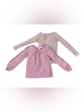 Lot of 2 - Matilda Jane Ruffled Top & Jamie Kay Ribbed Pink Soft Shirt Size 4T